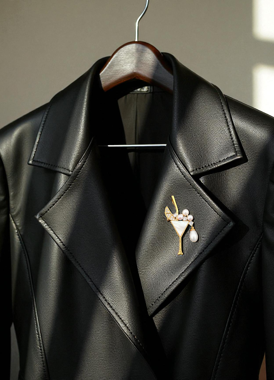 Pearl Martini Brooch
