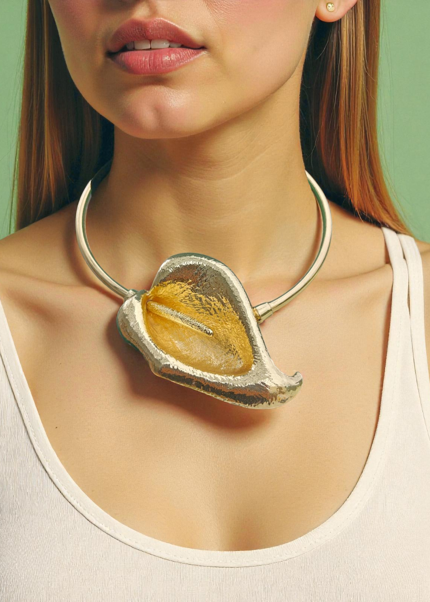 Golden Leaf Statement Choker