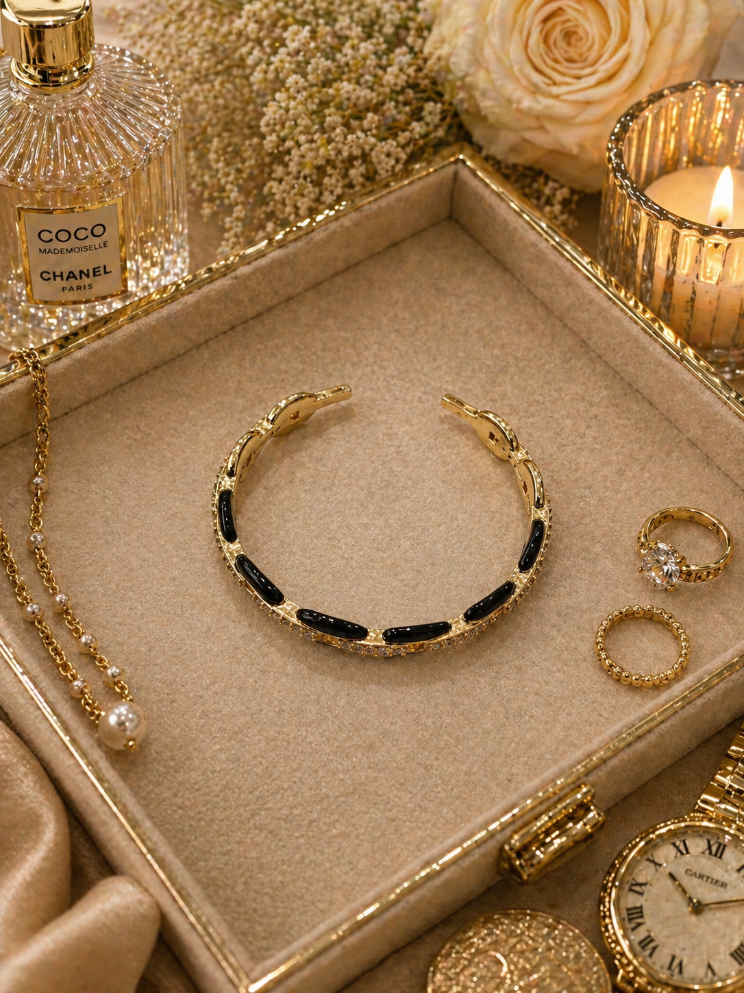 Noir Luxe Cuff Bracelet