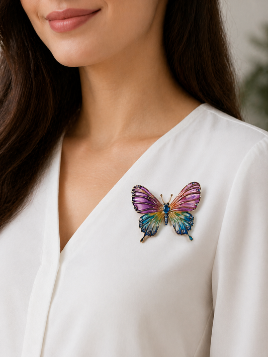 Opaline Butterfly Brooch