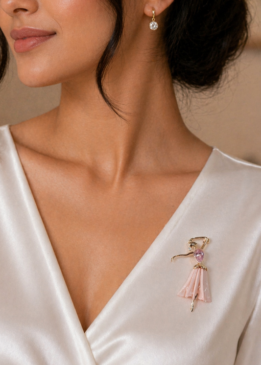 Ballerina Grace Pink Dancer Brooch