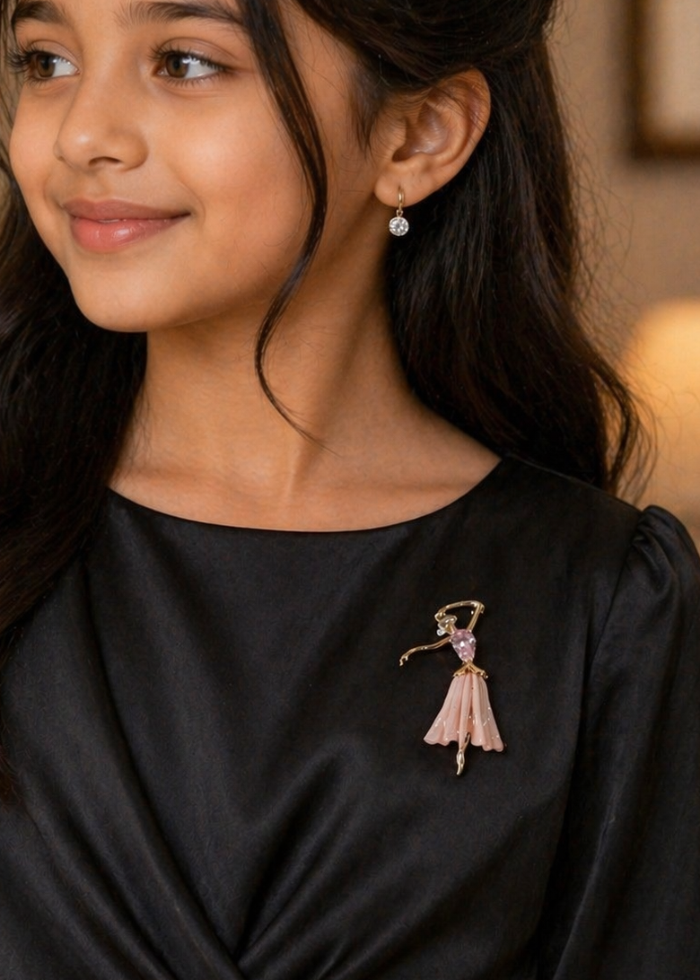 Ballerina Grace Pink Dancer Brooch