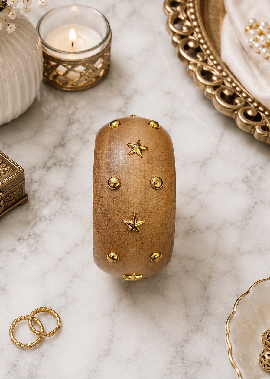 Star Stud Wooden Bangle