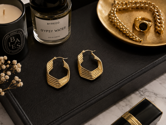 Twirl Gold Hoop Earrings