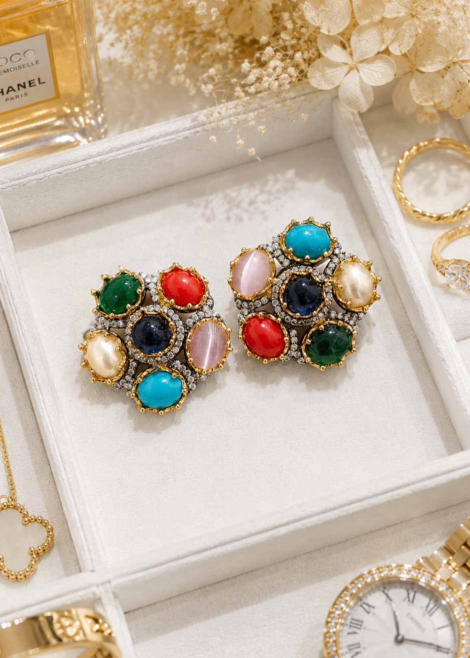 Multi-Stone Statement Studs