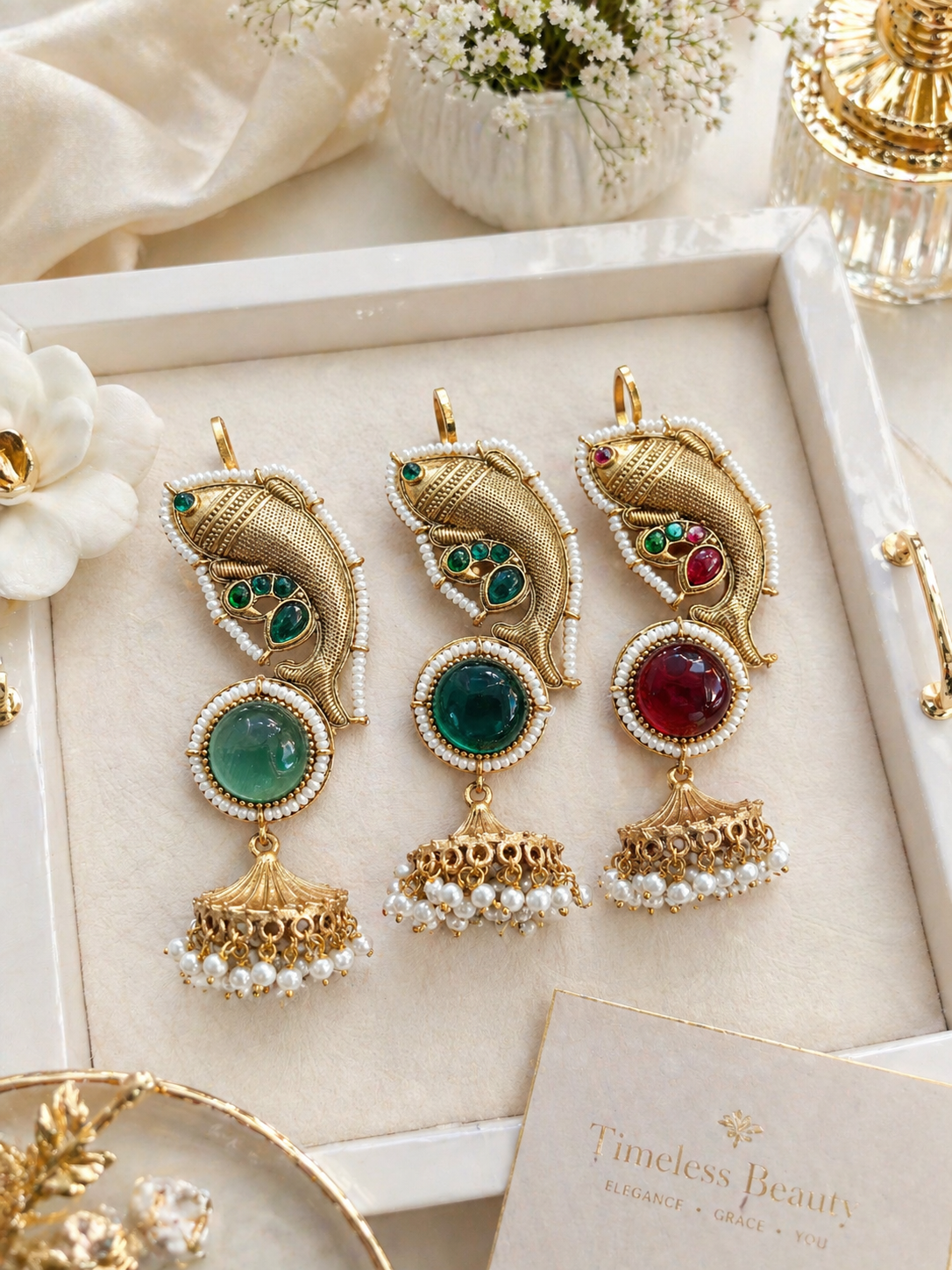 Fish motif Ear cuff Jhumkas