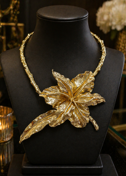 Golden Bloom Statement Necklace