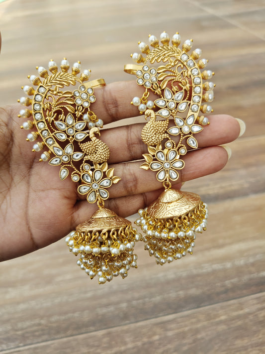 Pearl Jhumka Ear Cuffs