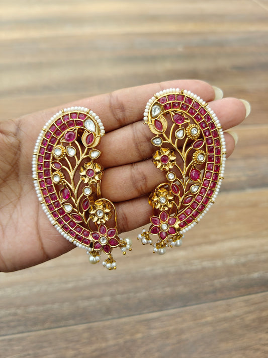 Ruby Bloom Ear Cuff