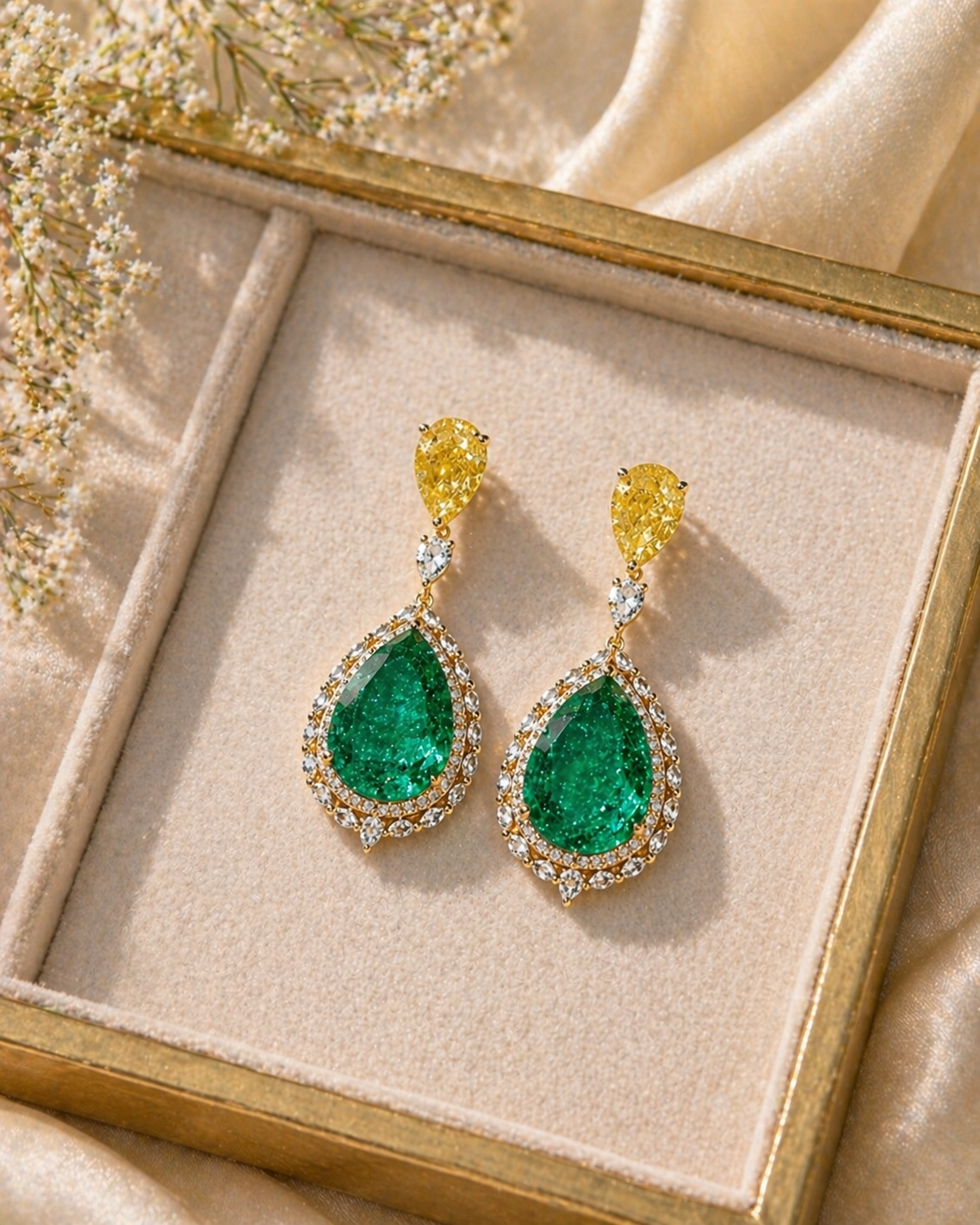 Emerald Drop Earrings