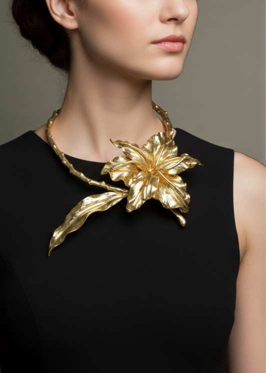 Golden Bloom Statement Necklace