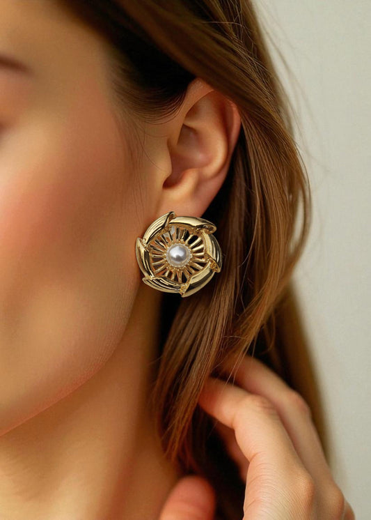 GOLDEN PEARL EARRINGS