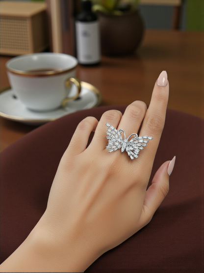 Crystal Wings Butterfly Ring