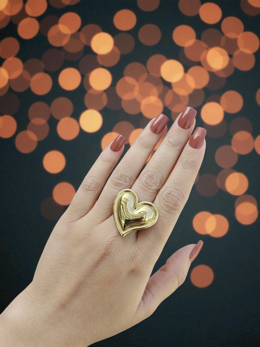 Golden Heart Glow Ring