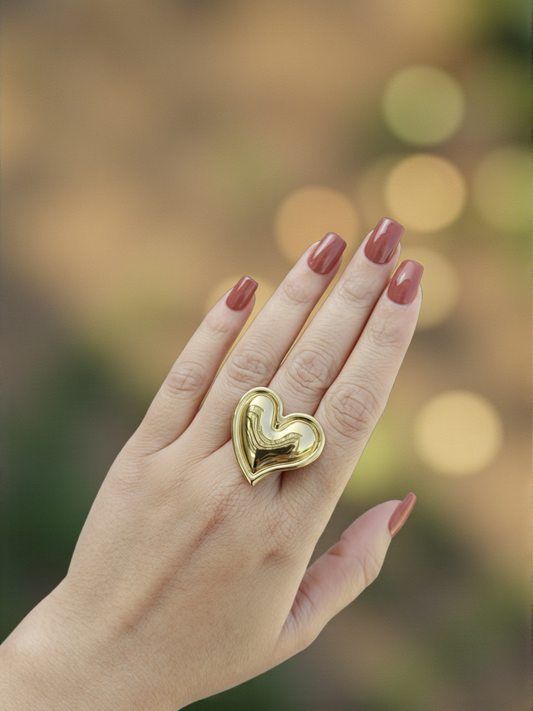Golden Heart Glow Ring