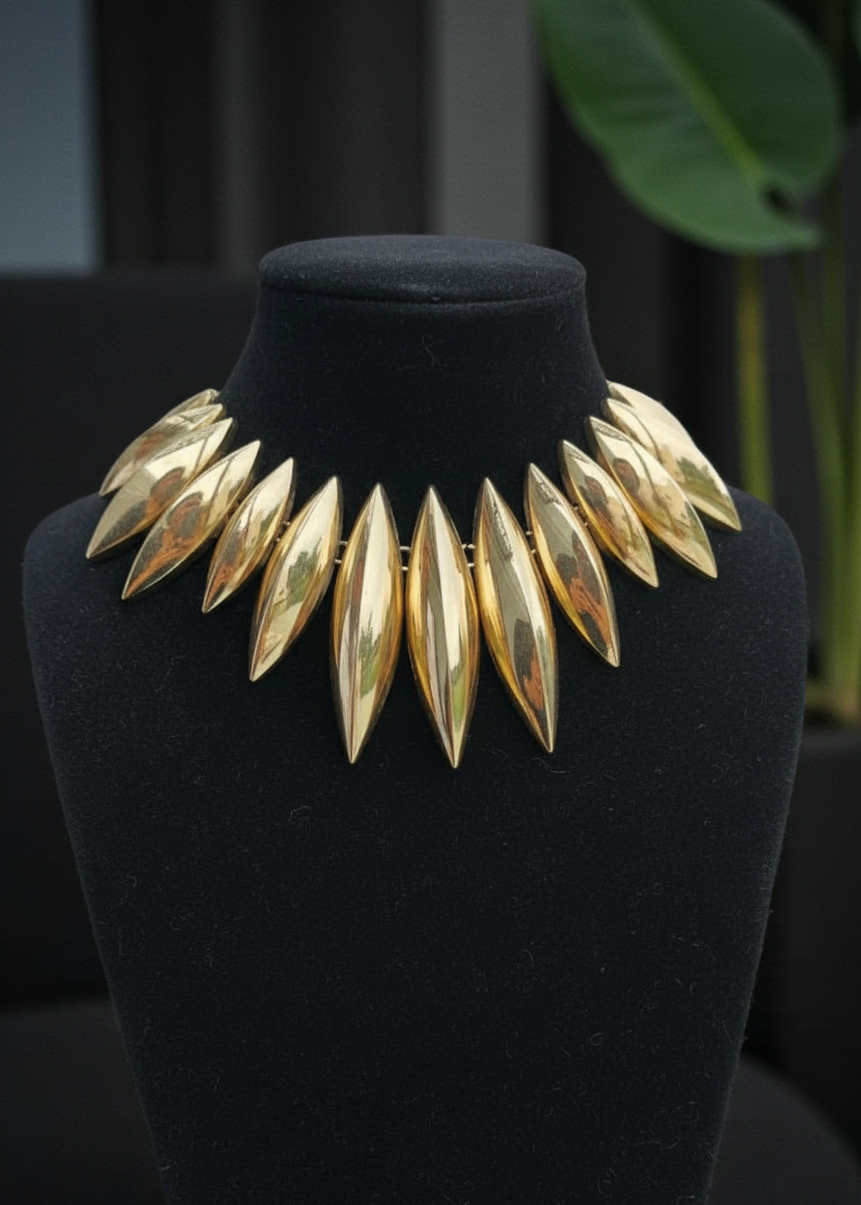 Golden Spike Collar Necklace