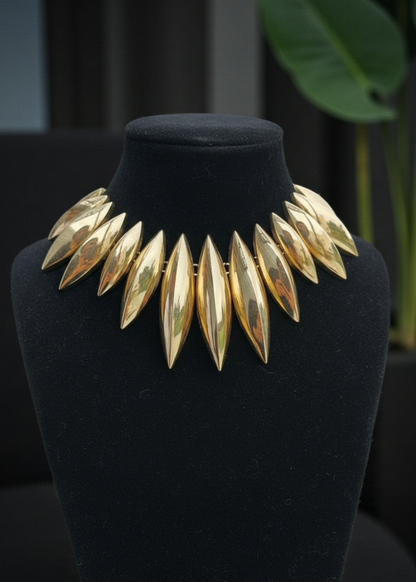 Golden Spike Collar Necklace