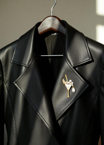 Pearl Martini Brooch