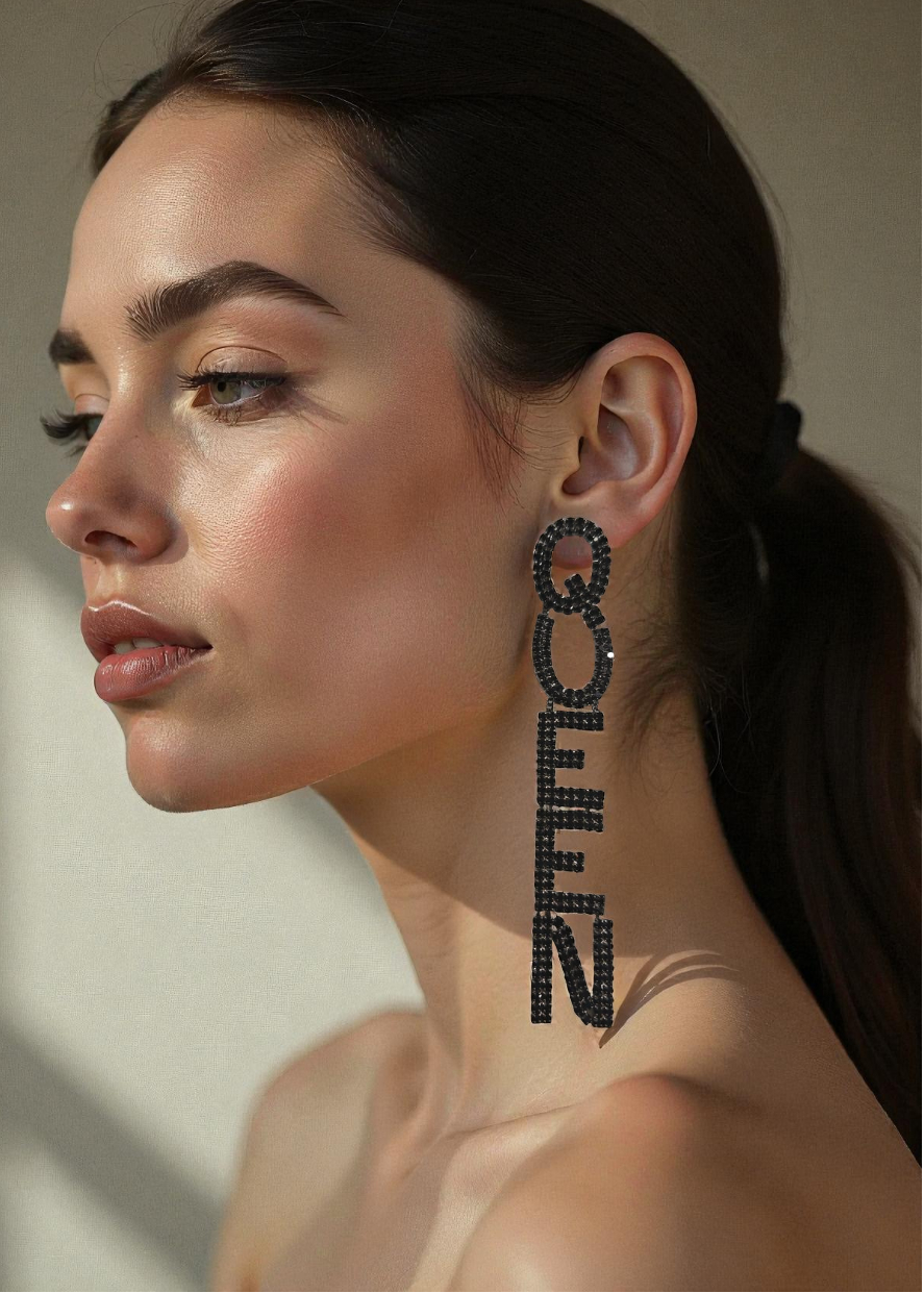 Statement Queen Drop Earrings