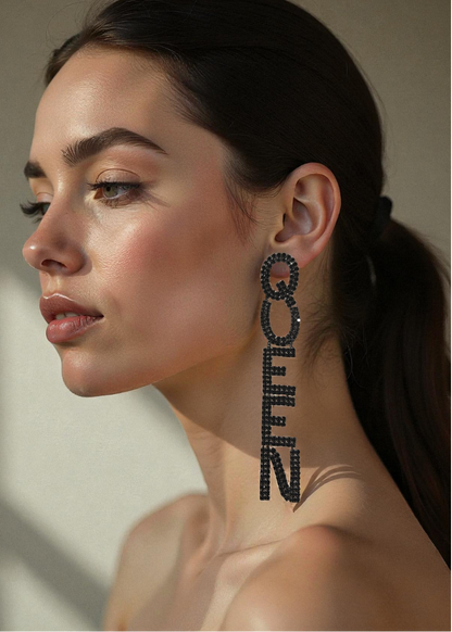 Statement Queen Drop Earrings