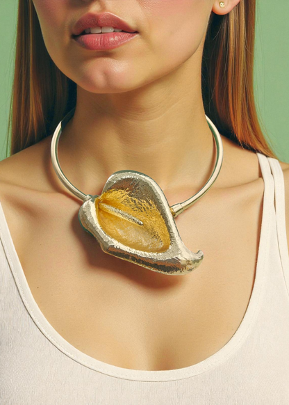 Golden Leaf Statement Choker