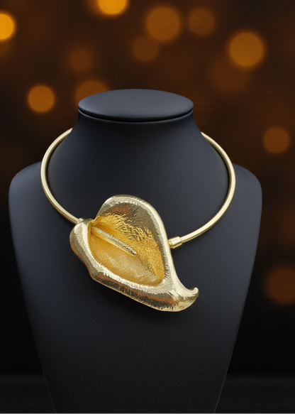 Golden Leaf Statement Choker