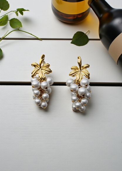 Golden Grape Pearl Earrings