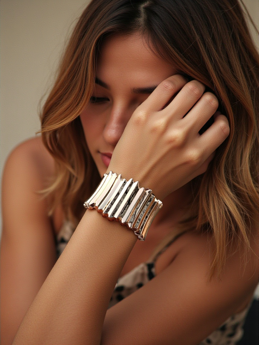 Sculpted Metal Luxe Cuff Bracelet