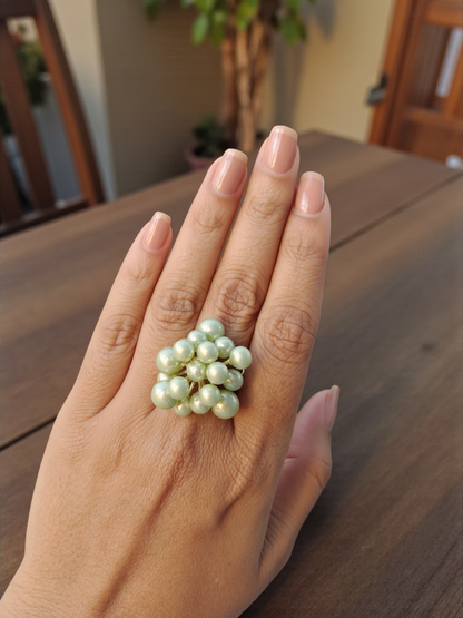 Pearl Cluster Statement Ring
