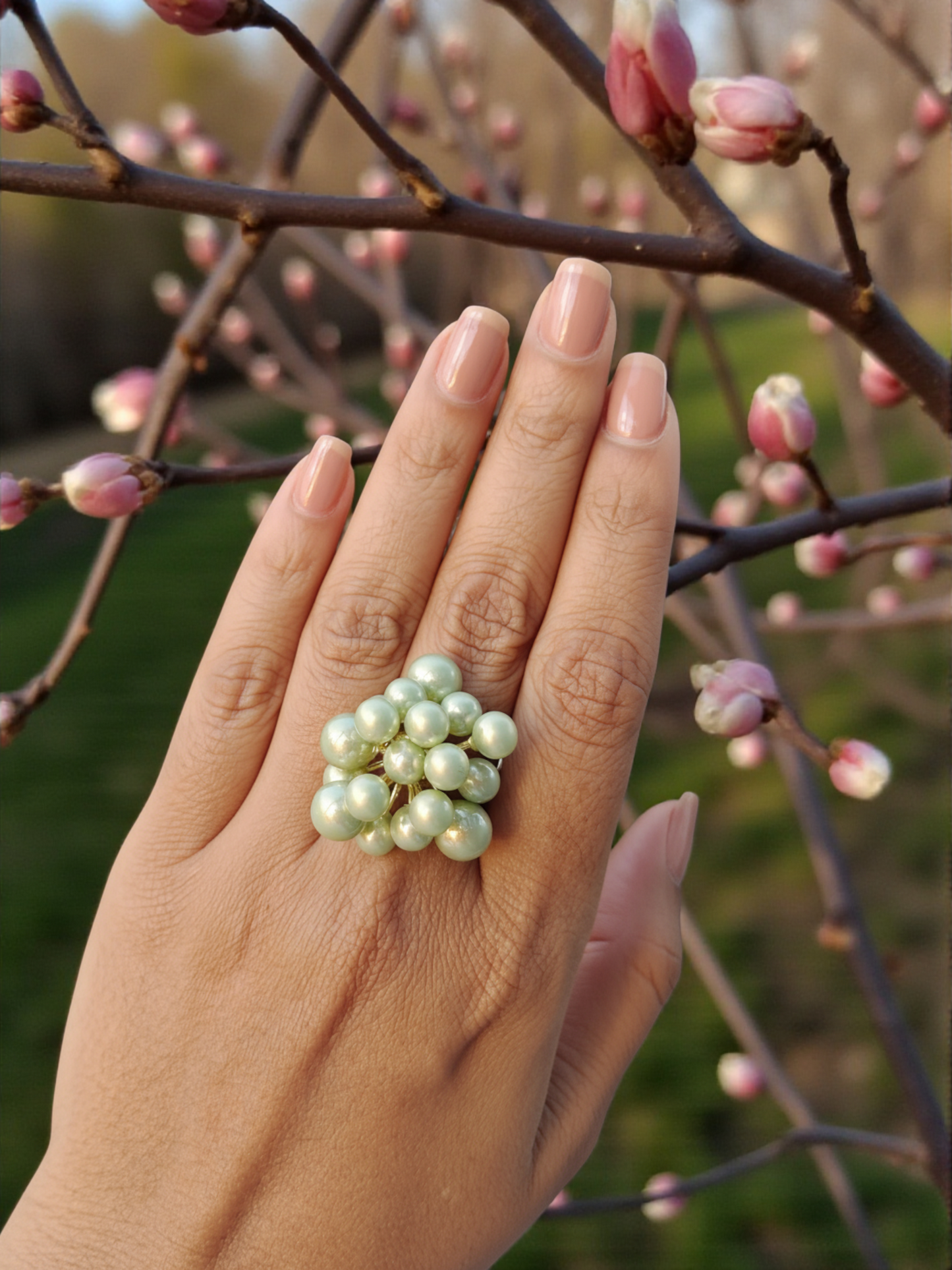 Pearl Cluster Statement Ring