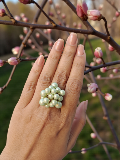 Pearl Cluster Statement Ring