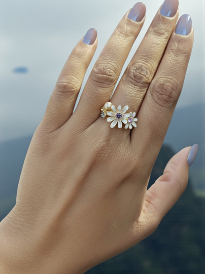 Twin Daisy Delight Ring