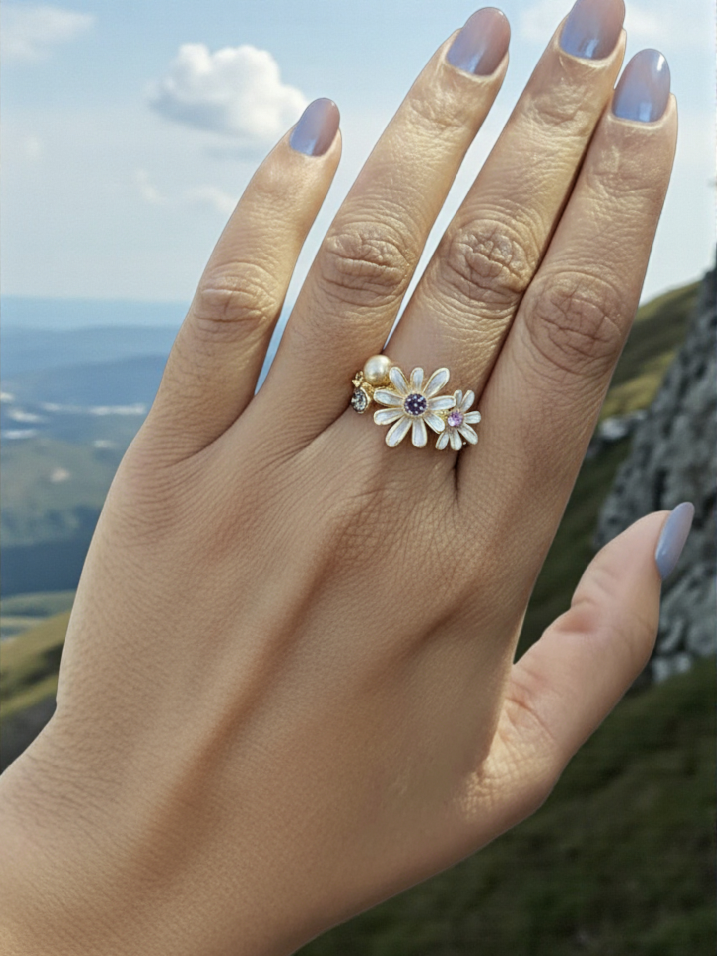 Twin Daisy Delight Ring
