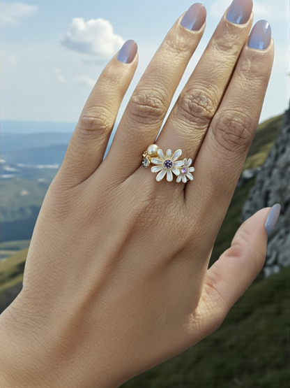 Twin Daisy Delight Ring
