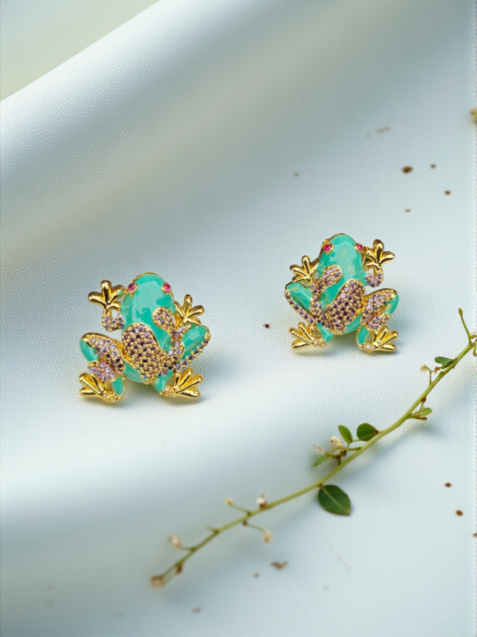 Turquoise Frog Earrings