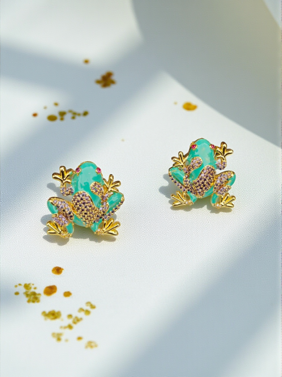 Turquoise Frog Earrings