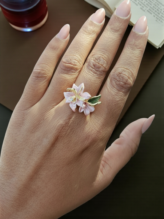 Blush Lily Bloom Ring