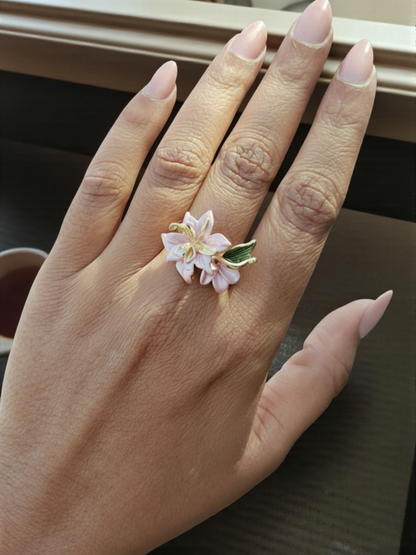 Blush Lily Bloom Ring