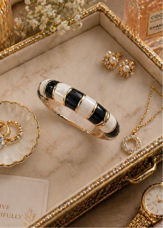 Ivory Enamel Luxe Bangle