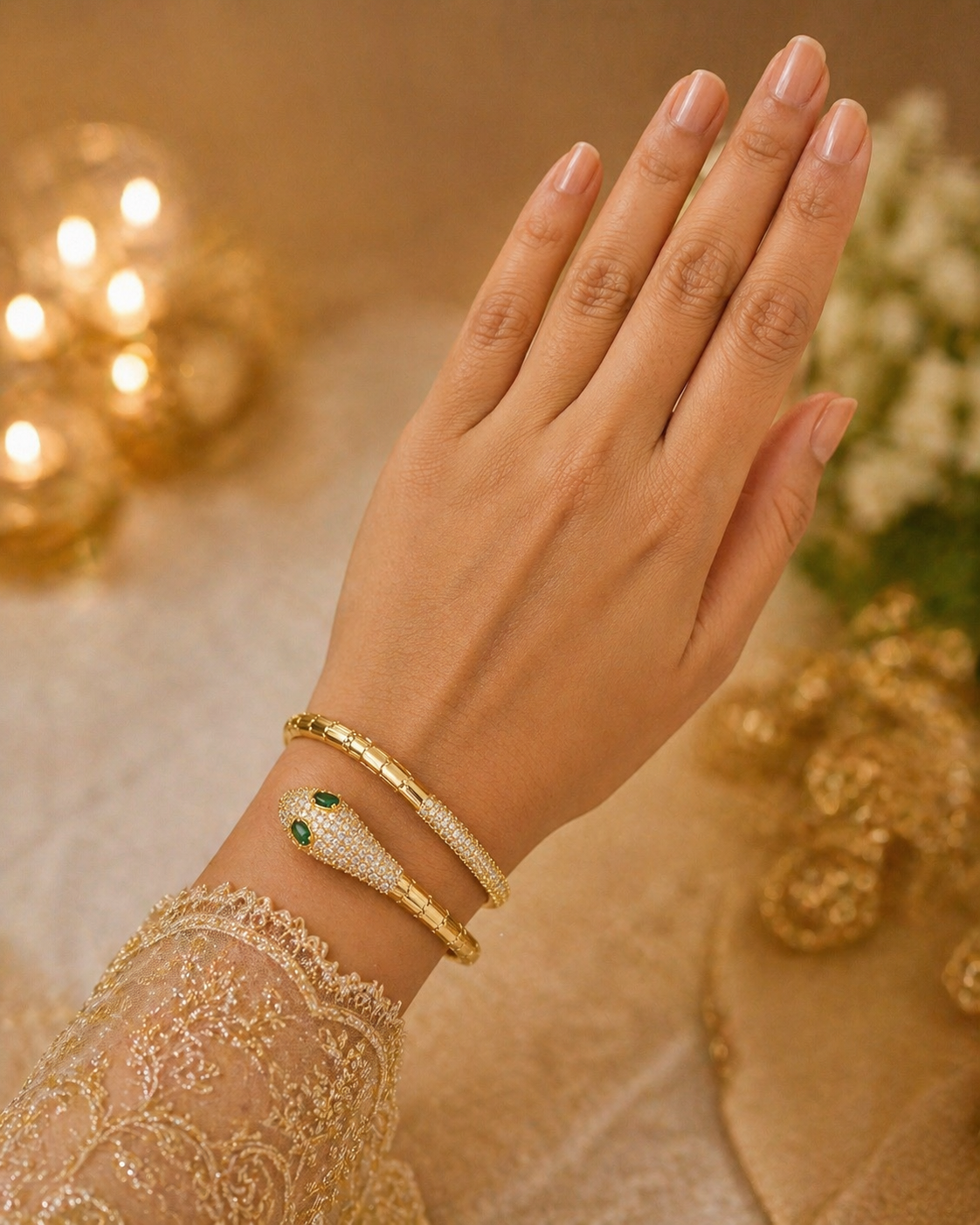 Serpentine Luxe Wrap Bangle
