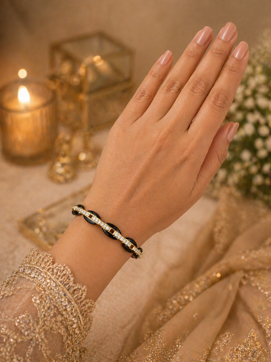 Noir Luxe Cuff Bracelet