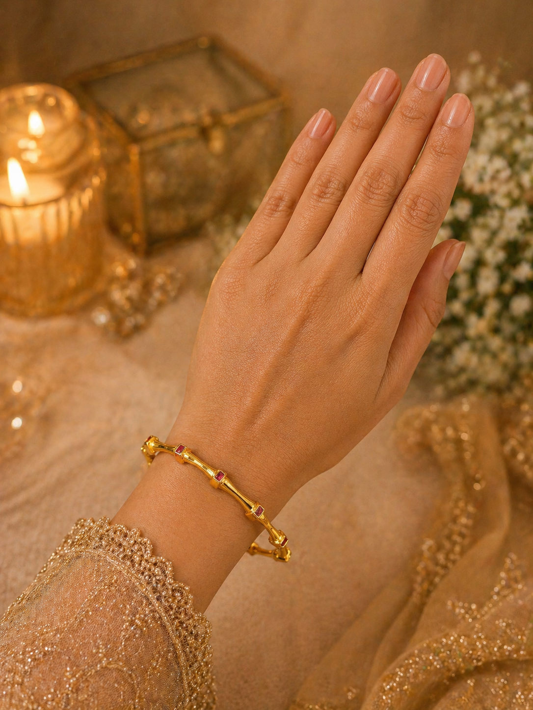Ruby Link Luxe Bangle