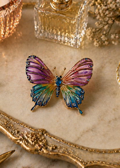 Opaline Butterfly Brooch