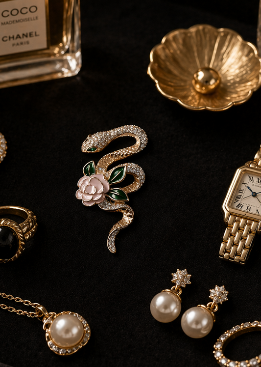 Serpent Bloom Elegance Brooch