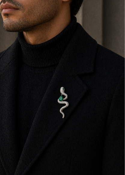 Emerald Serpent Brooch