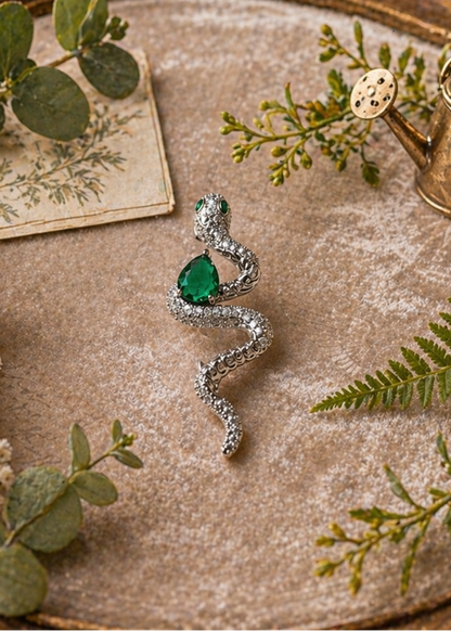 Emerald Serpent Brooch