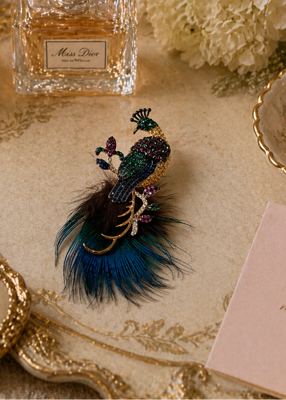 Royal Peacock Brooch