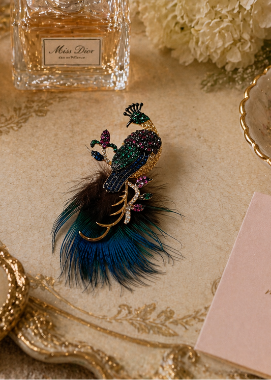 Royal Peacock Brooch