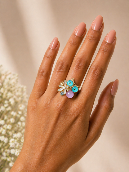 Pastel Owl Charm Ring
