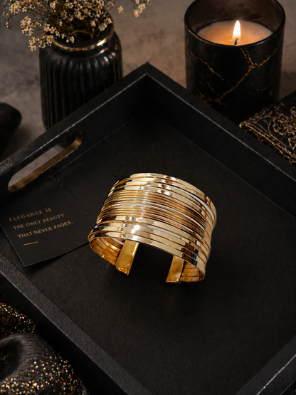 Golden Layered Hand Cuff